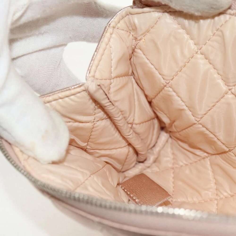 CHANEL Matelasse Pouch Lamb Skin Pink Gold CC Auth 157936M - Picture 12 of 16